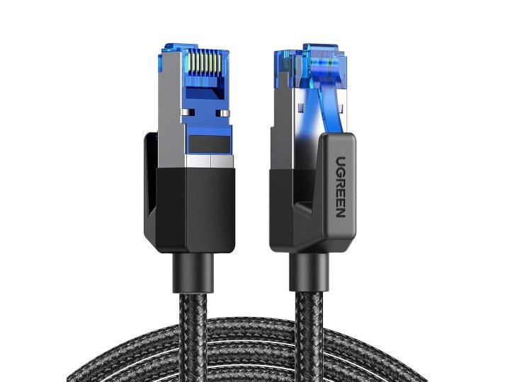 Ugreen Cat 8 Ethernet Cable Headers with Blue End.