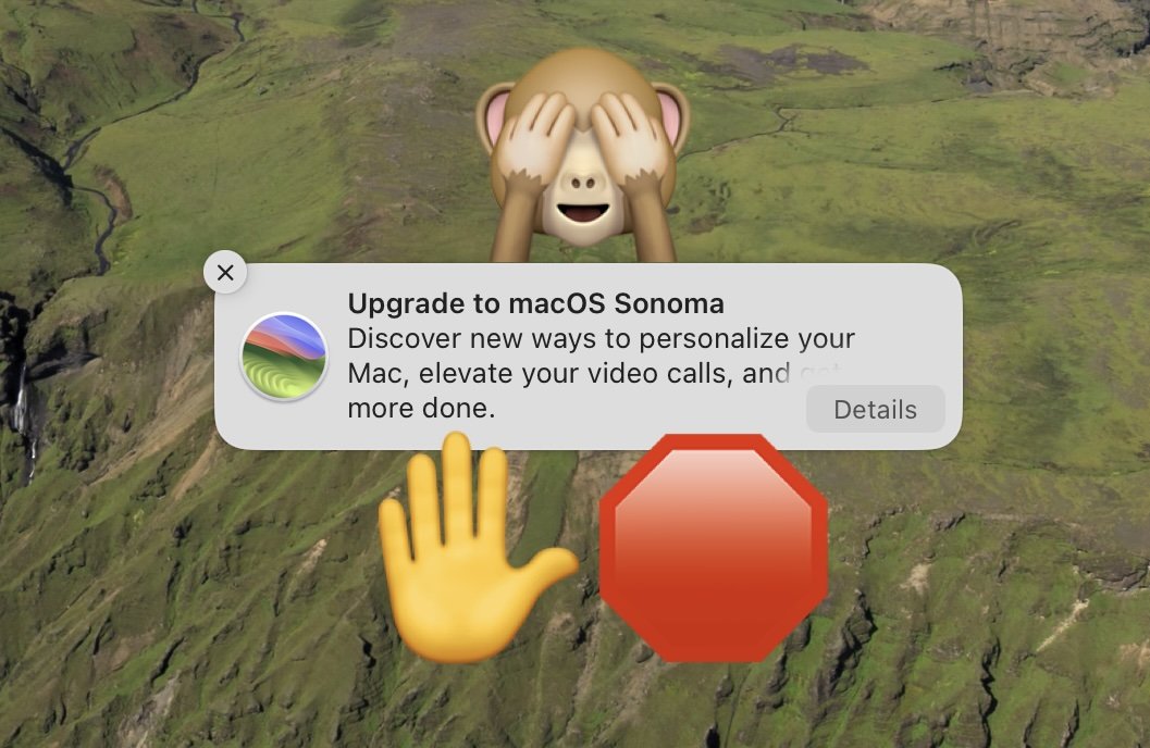 How to stop the “Upgrade to MacOS Sonoma” notification on Mac computers